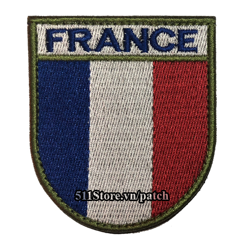 Patch cờ Pháp - P328B - Patch - Logo - Patch dán balo